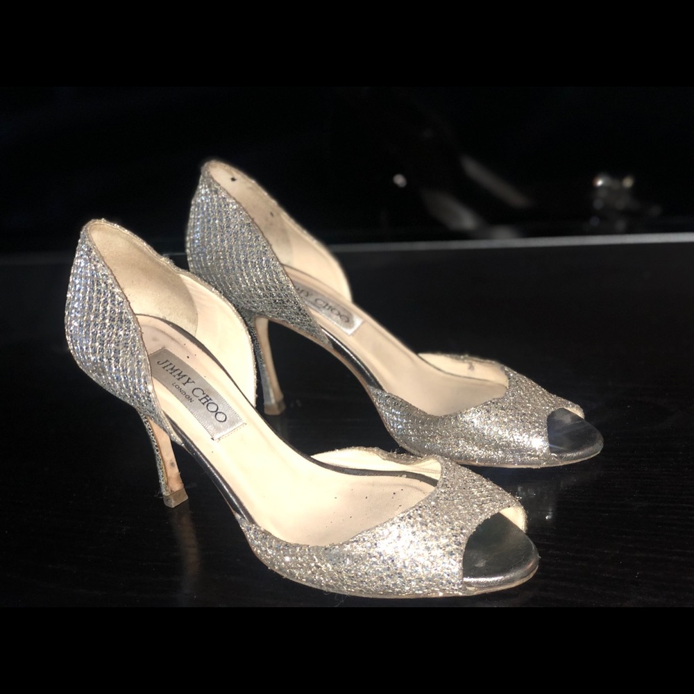 Isabel Glitter Peep Toe Pumps